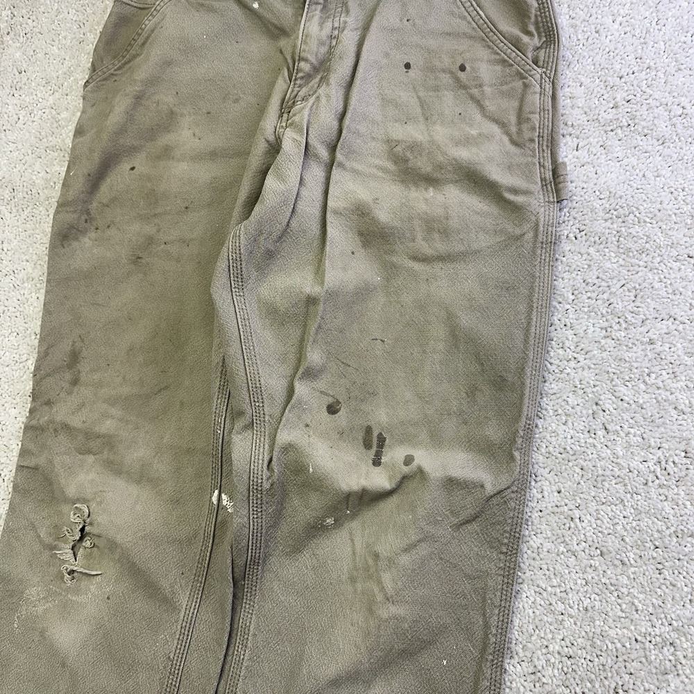 Carhartt Pants Mens 31x30 Beige Relaxed Fit Pockets Workwear Paint Thrashed - Picture 6 of 8